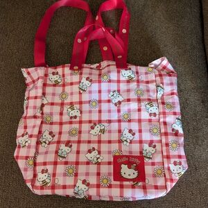 Hello Kitty Pink Checkered Tote Bag
